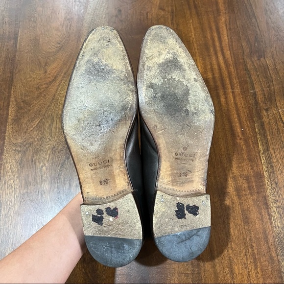 Gucci Horsebit Loafers Leather Slip on Split Toe Shoes Size 8.5 - Picture 4 of 9